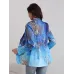 Allover Pattern Button Front Blazer, Elegant Long Sleeve Lapel Blazer For Office & Work, Women's Clothing