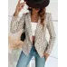 Plaid Pattern Double Button Blazer, Elegant Lapel Collar Long Sleeve Blazer For Spring & Fall, Women's Clothing