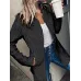 Marled Open Front Blazer, Elegant Long Sleeve Slim Fit Blazer For Winter & Fall, Women's Clothing