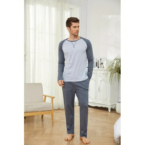 Men's Casual Comfort Floral Gray and Light Gray Color Block Suit,
