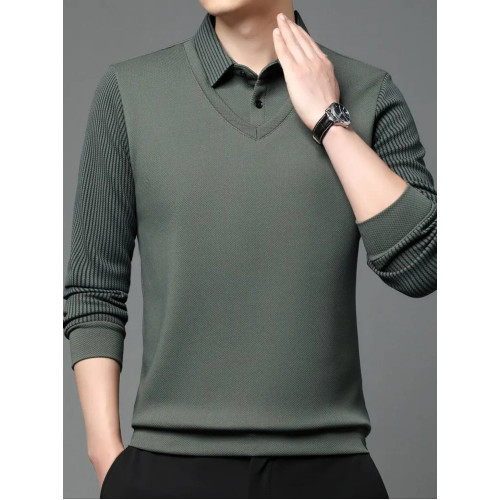 Long-Sleeve Breathable Men's Casual Golf Shirt