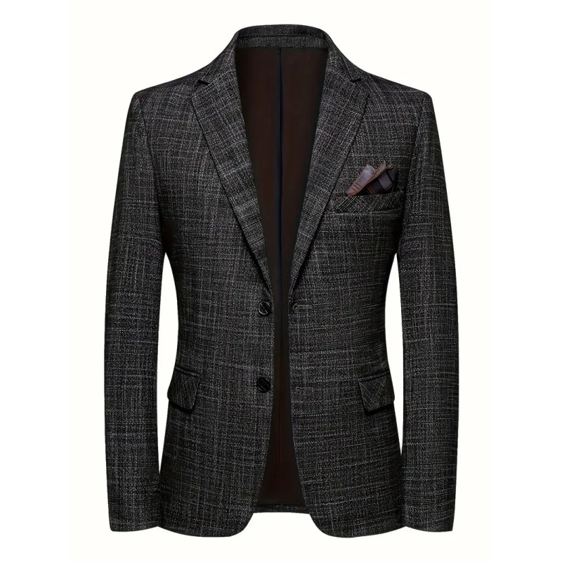 Men's Notch Lapel Single Breasted Blazer, Regular Fit Suit Coat for Business and Everyday Wear