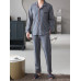 2 Pcs Men's Casual Striped Cotton Pajamas Sets