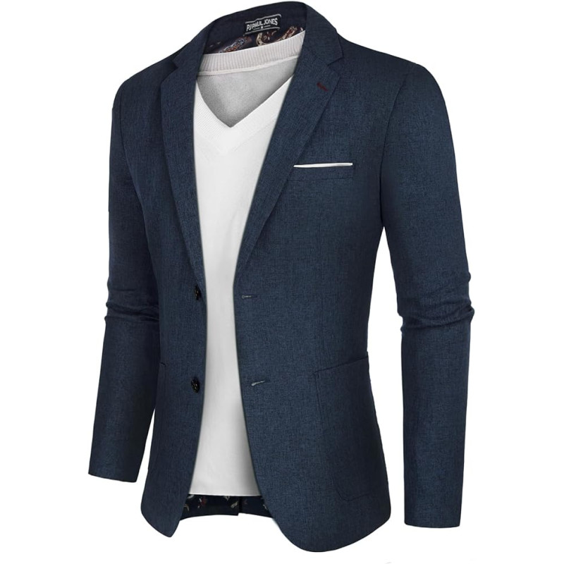 Mens Casual Blazer Buttons notch Lapel Business Suit